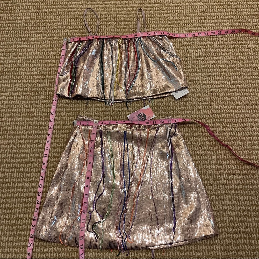 Queen of Sparkles Fringe Rhinestone Tank and Skirt Set Small NWT - Picture 7 of 12